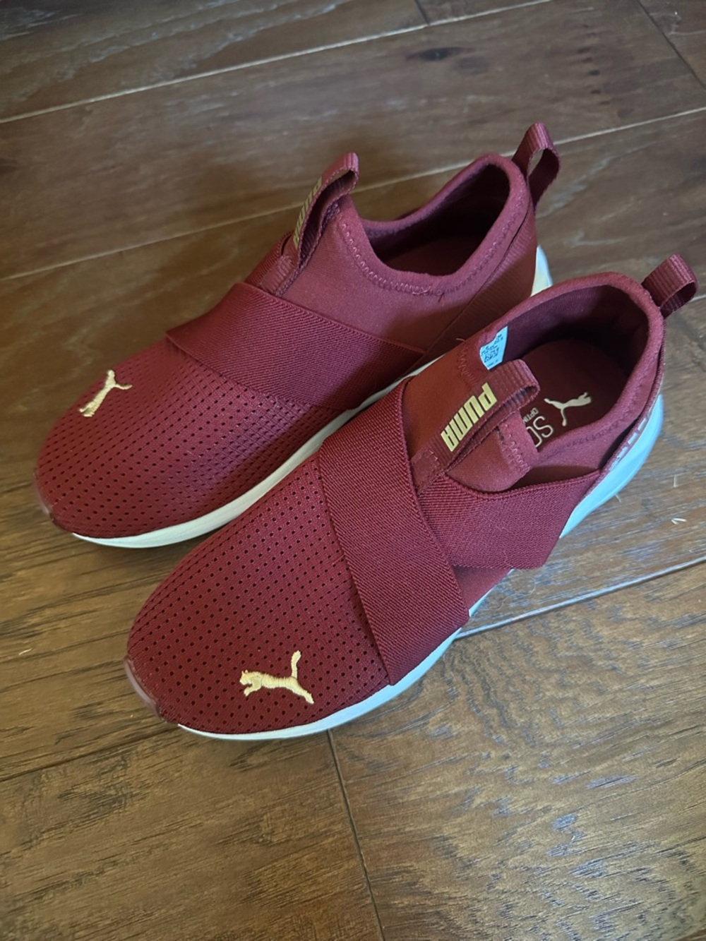 Puma Slip-On Athletic Shoes in Intense Red
